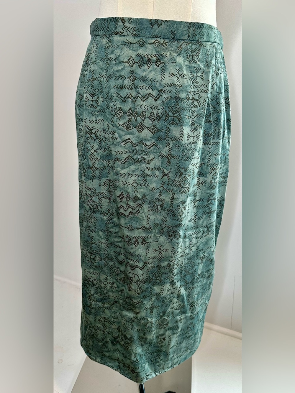 Peruvian Connection 100% Pima Cotton Kick-Out Hem Midi Skirt Size 6